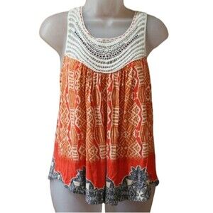 One Sept Anthropologie Orange Tank Top XSmall